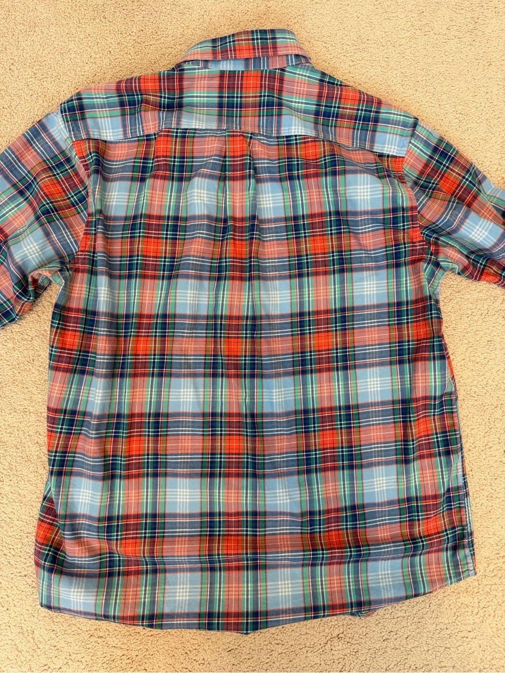 Vineyard Vines Crosby Shirt Men's Plaid Button-Down in Blue & Orange - Picture 6 of 6